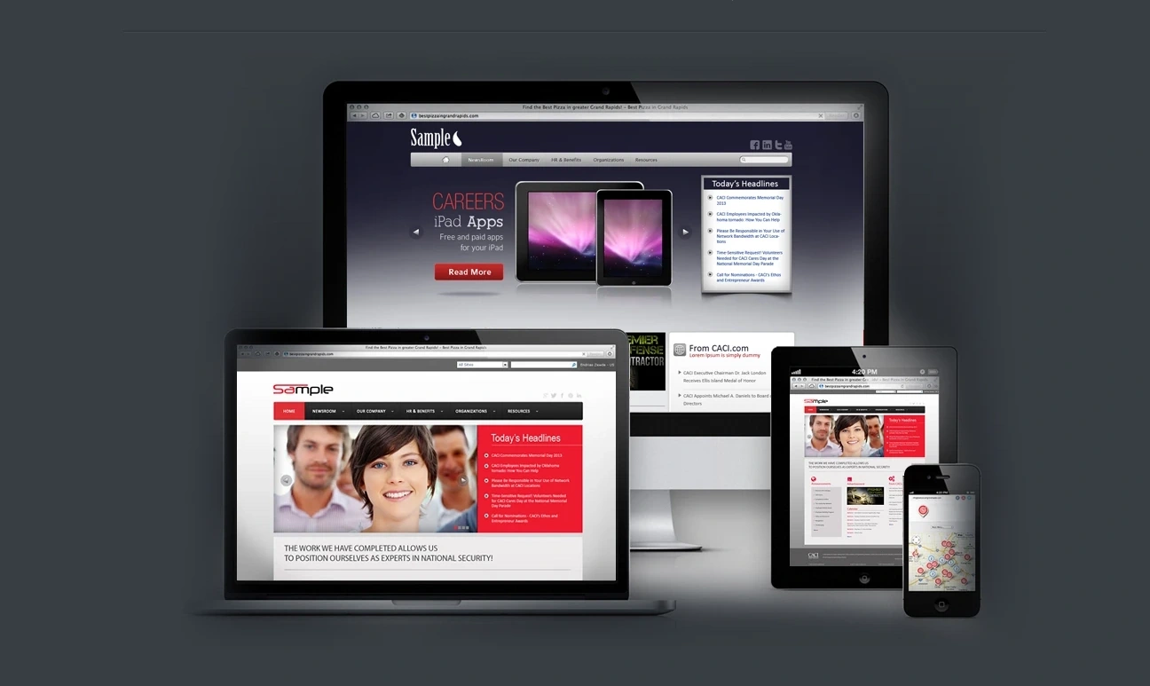 CACI Internal Portal responsive interface design